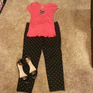 Old navy cropped polka dot pixie pant
