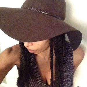 Brown Felt Floppy Hat