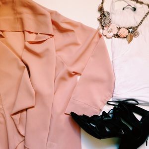 Pink drapey jacket