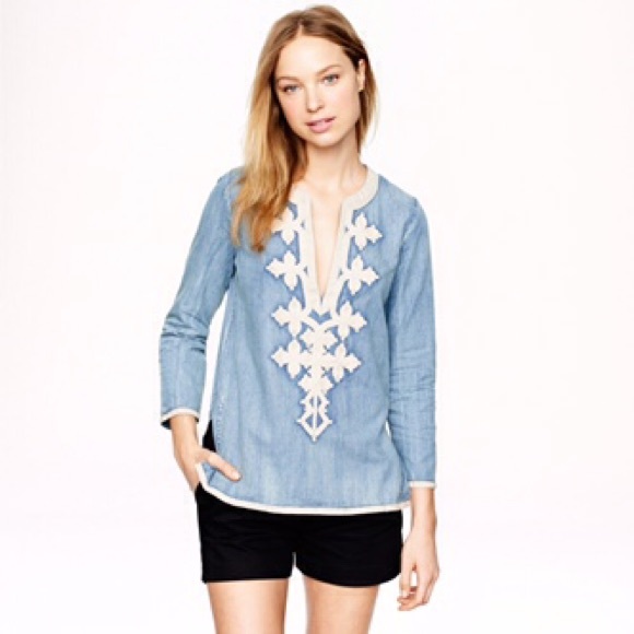 J. Crew Embroidered Tunic