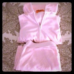 Juicy Couture Pink Terry Cloth Jacket and Skirt