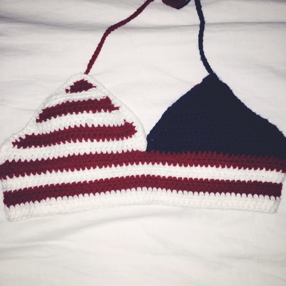 Handmade American Flag Crochet Top ✨🇺🇸