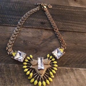 Stella and Dot gold and yellow statement necklace