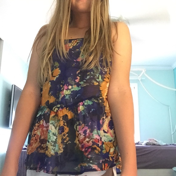 silky long floral tank