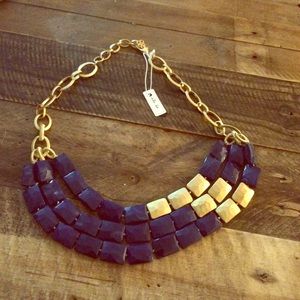 Beautiful S&D navy and gold statement necklace!