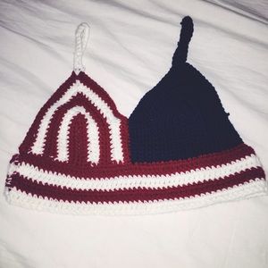 Handmade Crochet American Flag Bralette Top