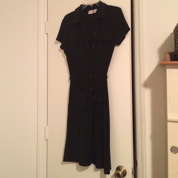 Black button up dress