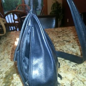 Leather backpack purse