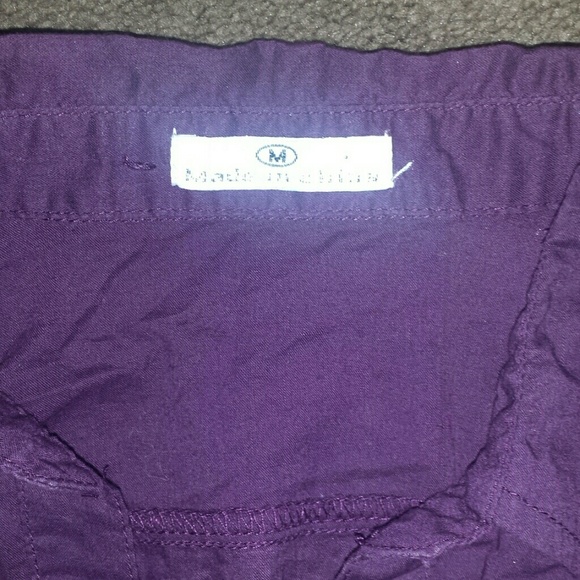 Junior purple button down belted blouse size m - Picture 2 of 2