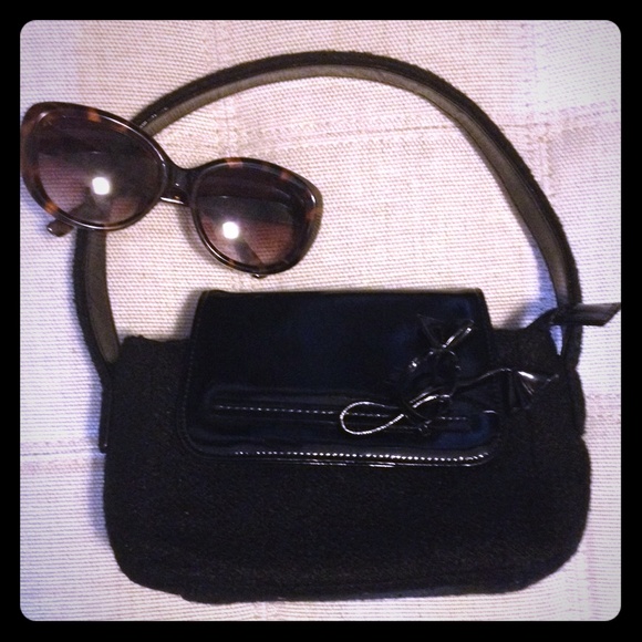 Textured wool and patent Barney's NY Mini Bag - Picture 1 of 4