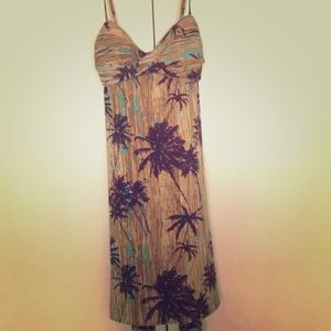 🎉Extra photos!Neutral and Aqua Palm Tree Sundress