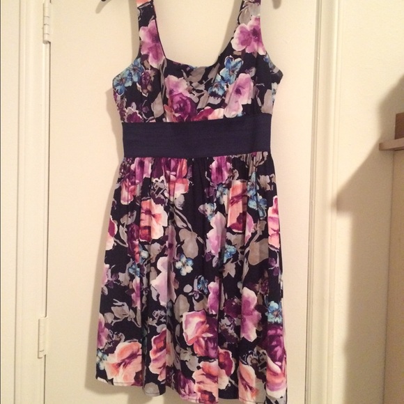 Floral navy dress