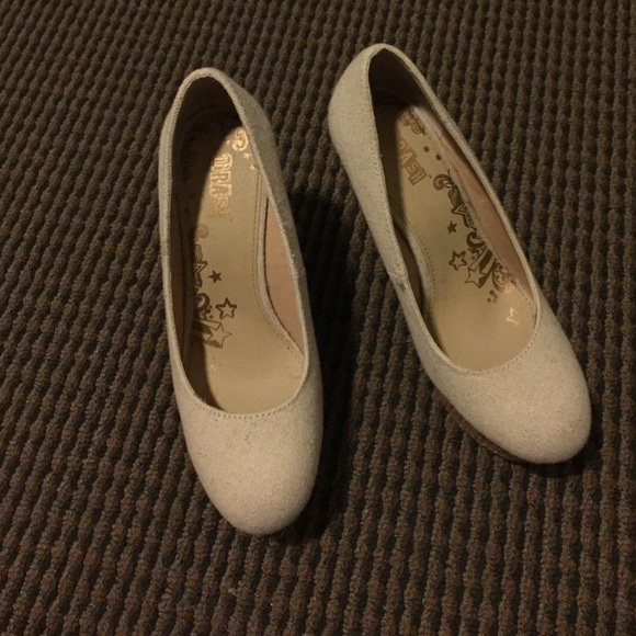 Cream Woven Wedges
