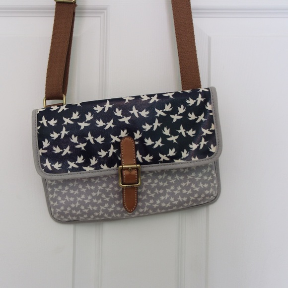 Fossil bird shoulder purse