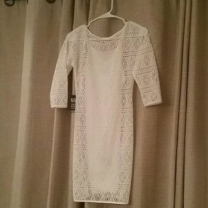 NWT Express Small Off White Fitted Lace Dress