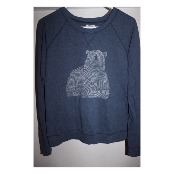 Navy blue sweater with polar bear
