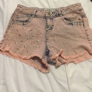 light pink washed shorts