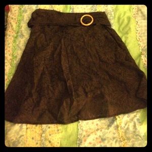 Brown flowered skirt