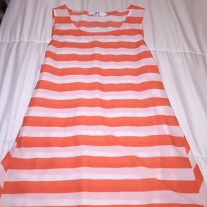 Orange and white stripped dress