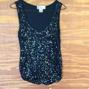 Black Sequin Tank Top