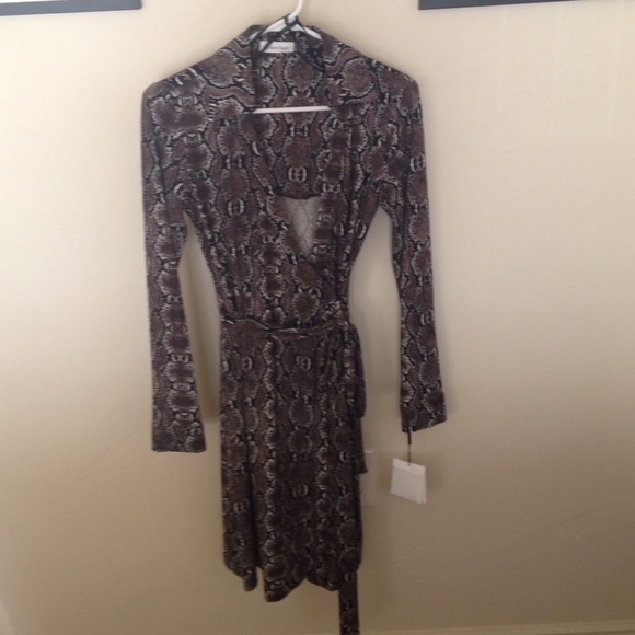 Calvin Klein classic snake print wrap dress