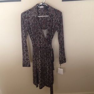 Calvin Klein classic snake print wrap dress
