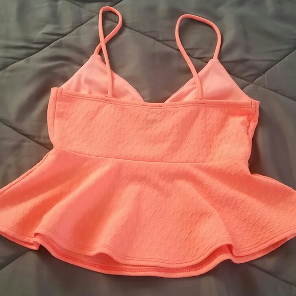Coral Peplum top - Picture 2 of 2