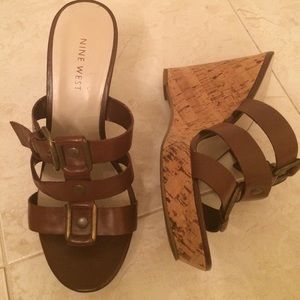 Almost new cork wedge sandals.