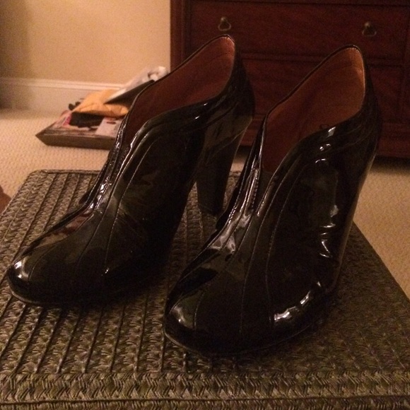 Black Patent Leather Booties