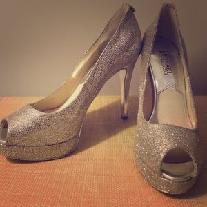 Michael Kors York Silver Platforms