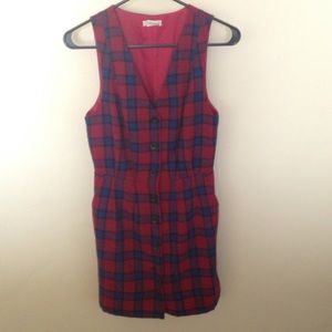 Vintage style button up plaid dress