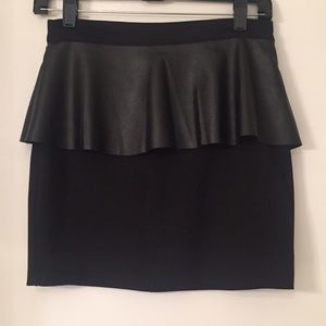 Must have black skirt w/ faux leather detail!