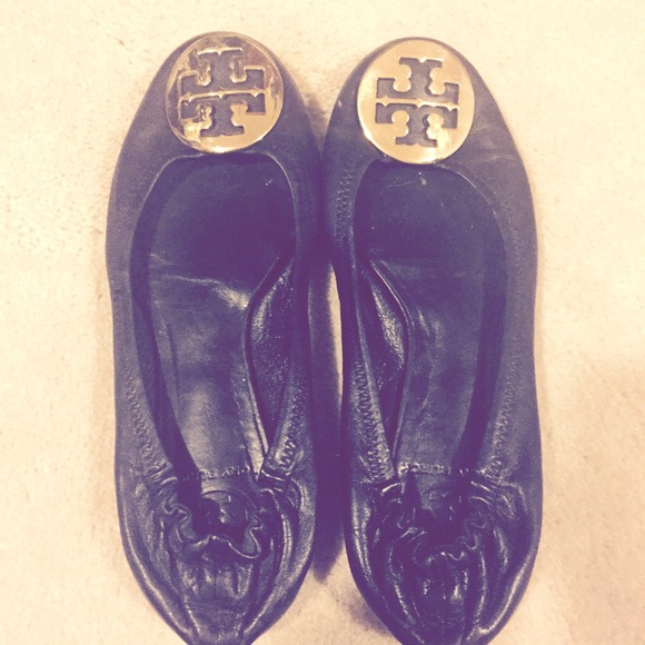 Tory Burch Reva Black Flats