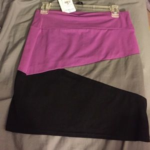 Purple, grey, black spandex skirt