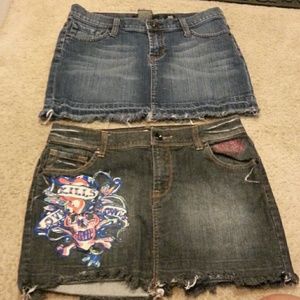 Ed Hardy Skull Denim Mini Skirts