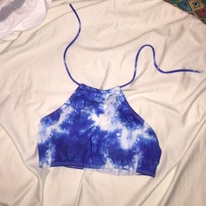 blue tie dye swimsuit