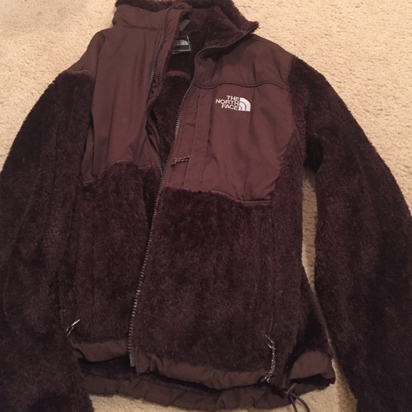 chocolate brown north face jacket