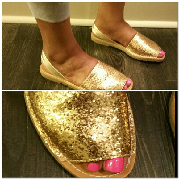 FINAL-Gold glittered sandals-Final Reduction