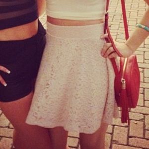 Beautiful pale pink lace skirt