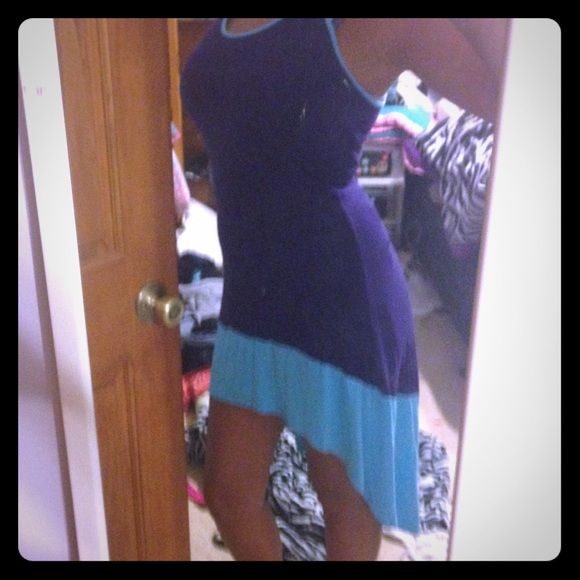 HI-LO BLUE AND PURPLE DRESS. NEVER WORN!