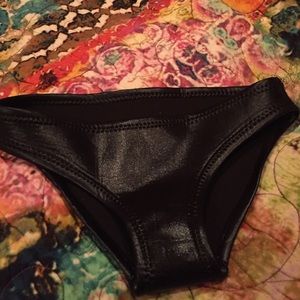 Black pleather bikini bottoms