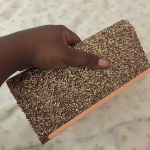 Sparkly champagne clutch
