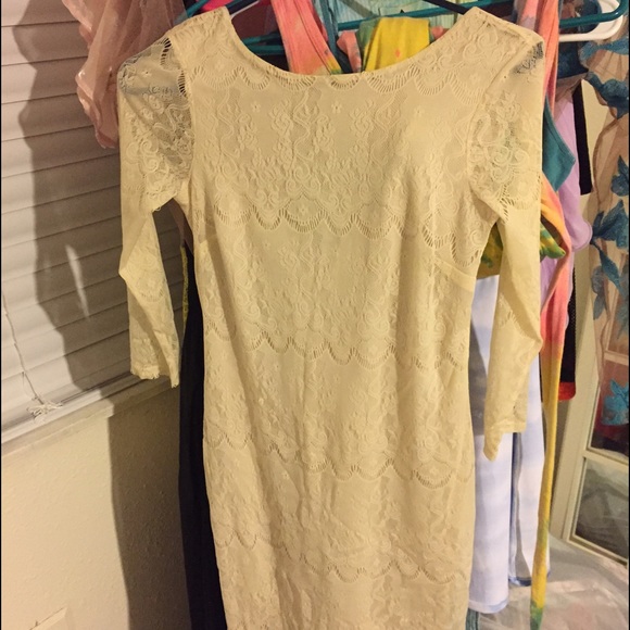 Pins and needles cream lace dress