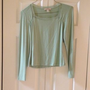 Long sleeve soft mint green top