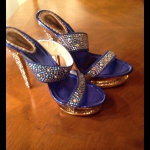 Blue Heels with rhinestones