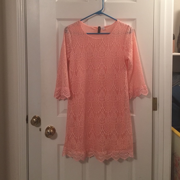 Peach lace dress