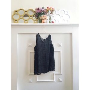 Sheer striped chiffon tank