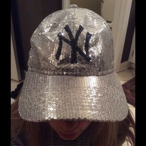 Sequin Victoria's Secret Yankees hat
