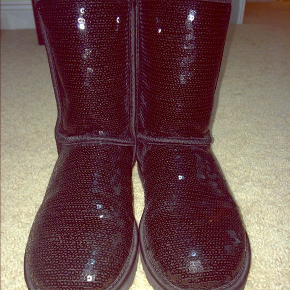 Ugg Australia black slip on boots.