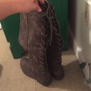 Lace Up back tall riding boots